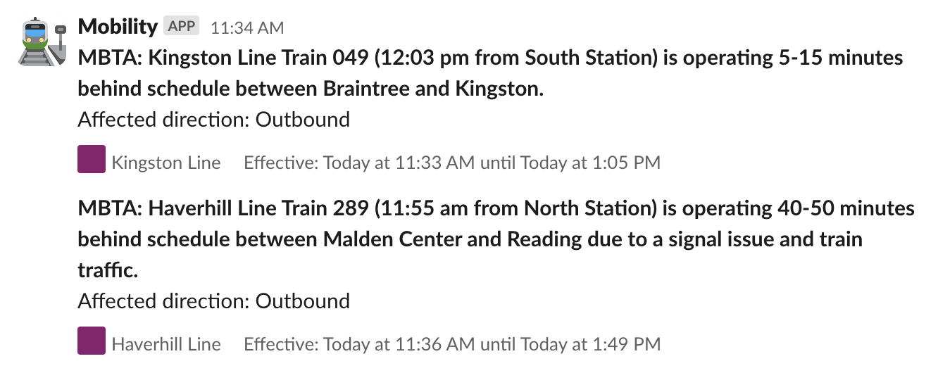 MBTA Commuter Rail alerts