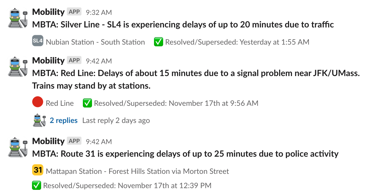 MBTA alerts